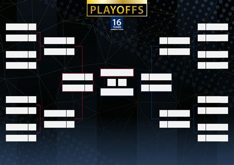 Two Conference Tournament Bracket For 16 Team Or Player On Dark