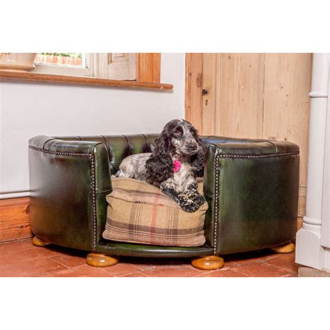 Full Leather Burton Corner Chesterfield Dog Bed By Lords And Labradors