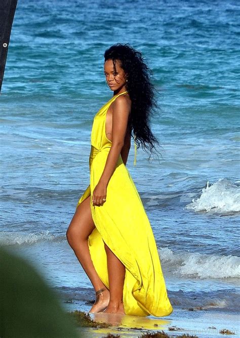 Robyn Rihanna Wearing Yellow Dress Super WAGS Hottest Wives And