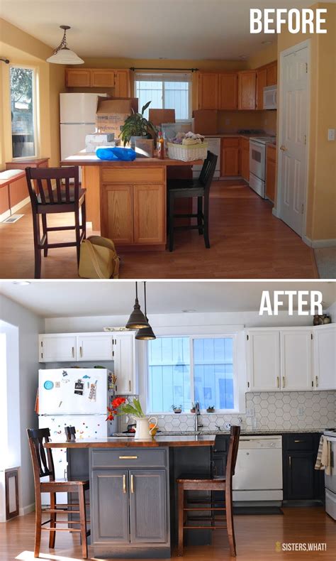 A Two Toned Diy Kitchen Remodel The Details With Using A Spray Gun