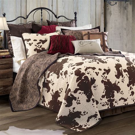 Buy Paseo Road By Hiend Accents Elsa Cow Print Bedding 3 Piece Quilt Set With Pillow Shams