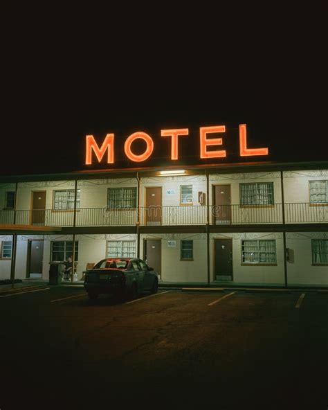 Motel Neon Sign At Night Warrenton Virginia Stock Image Image Of
