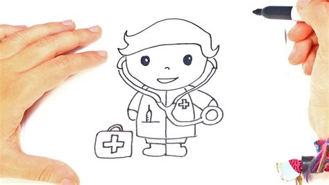 How To Draw A Doctor Step By Step Doctor Drawing Lesson Youtube