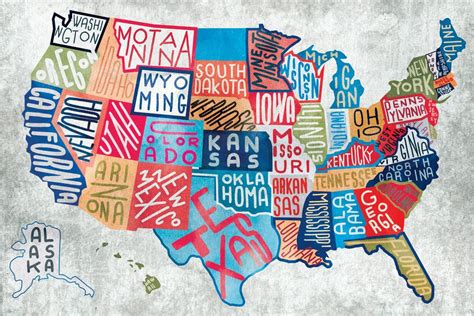 Maps Of The Usa Wall Art Prints Framed Prints And Multi Panel Art