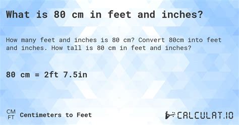 What Is 80 Cm In Feet And Inches Calculatio