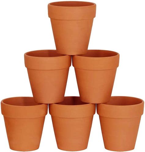 Winlyn 6 Pcs Large Terracotta Pot Clay Pots 5 Clay