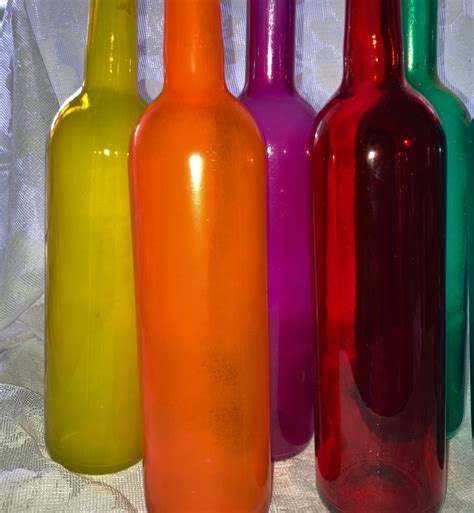Colored Glass Bottles 8 Bottle Set Tinted Wine Bottles Bottle Tree