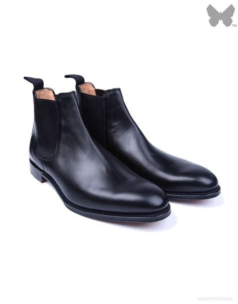 Cheaney Mens Threadneedle Chelsea Boots Black Country Attire