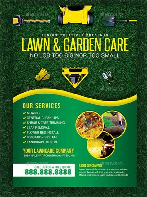Free Lawn Care Service Flyer Template Word Example Lawn Care Flyers