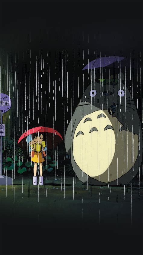 My Neighbor Totoro Art Illust Rain Anime Android Wallpaper Android Hd