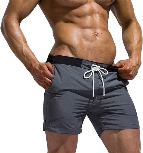 Diomor Mens Casual Pure Color Athletic 5 Inch Inseam Elastic Waist Athletic Shorts Drawstring