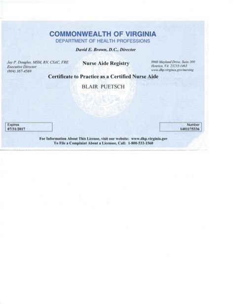 Cna Certificate