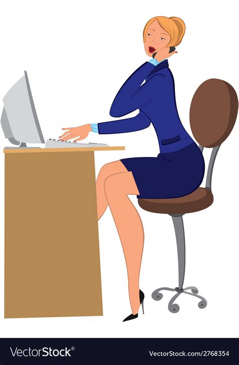 Cartoon Woman Secretary Talking On Phone And Vector Image