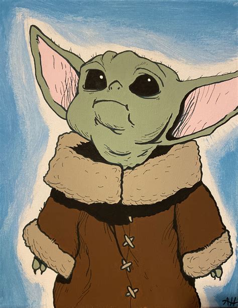 Baby Yoda Painting Painting Art Acrylic Painting