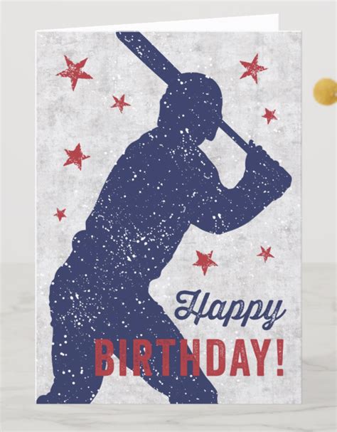 Baseball Happy Birthday Card With Running Boy Birthday