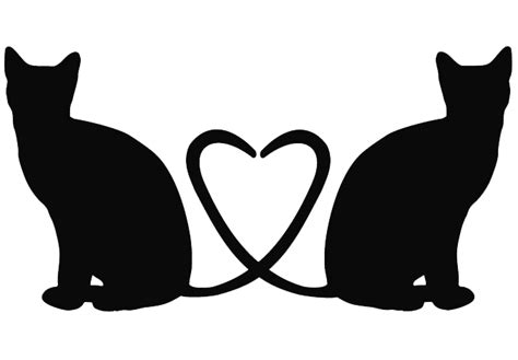 Cat Heart Svg Two Cats Love Svg Animal Svg File Vector Etsy Images
