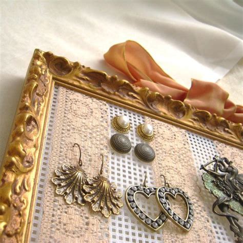 Elegant Upcycled Wooden Picture Frame Earring Holder Jewelry Etsy
