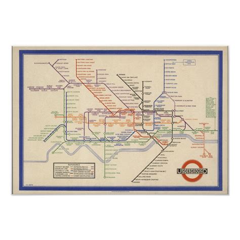 Map Of Londons Underground Railways From 1933 By Henry Charles Beck