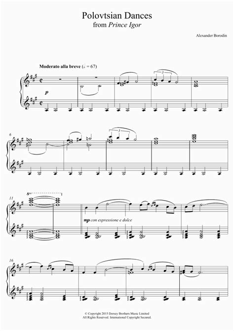 Polovtsian Dances Piano Sheet Music Onlinepianist