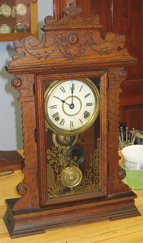 Antique Seth Thomas Oak Kitchen Clock With Nice Label And Date On The