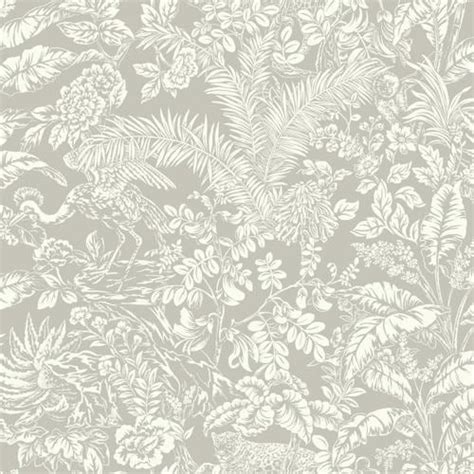 York Wallcoverings Outdoors In 56 Sq Ft Gray Paper Floral Prepasted