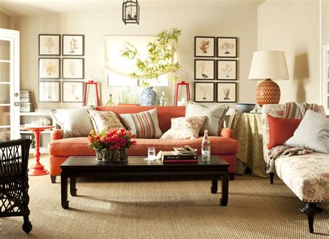 Coral Living Room Amy Neunsinger Photography Cottage Living Rooms