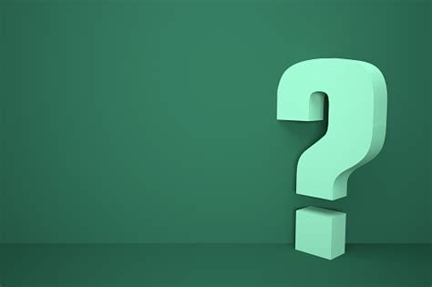 Light Green Question Mark With Dark Green Background Stock Photo