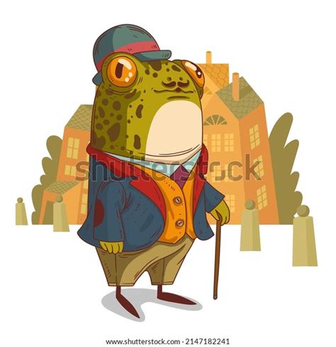 Gentleman Frog Vector Illustration Elegant Anthropomorphic Stock Vector
