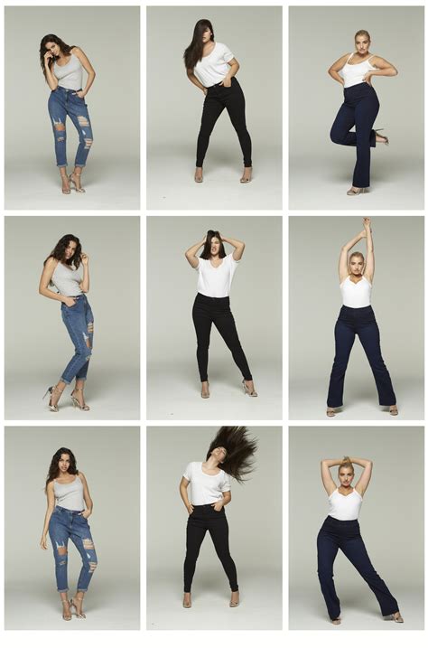 Plus Size Jeans Stripes And Sequins Fashion Model Poses Fashion