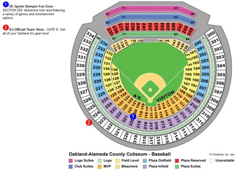 Oakland Coliseum Seating Chart With Seat Numbers