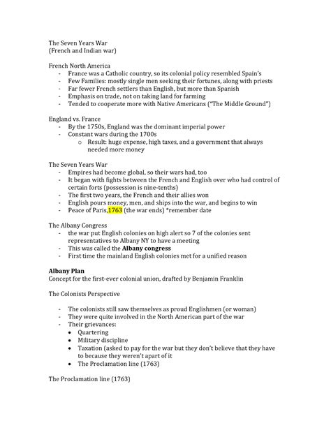 Lecture notes History Of The United States To 1877, Course 1 - Class ...