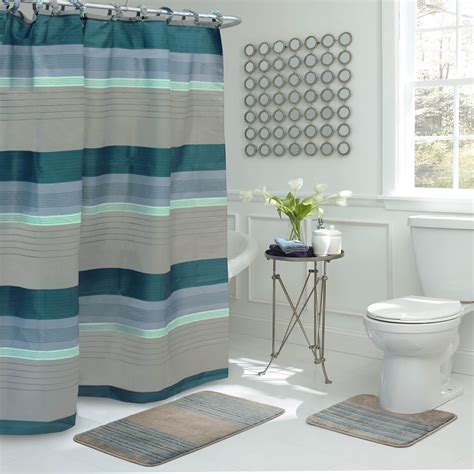 Regent Stripe 15 Piece Bathroom Shower Set
