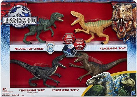 Jurassic World Velociraptor Charlie Delta Echo Blue Exclusive 8 Action Figure 4 Pack Hasbro