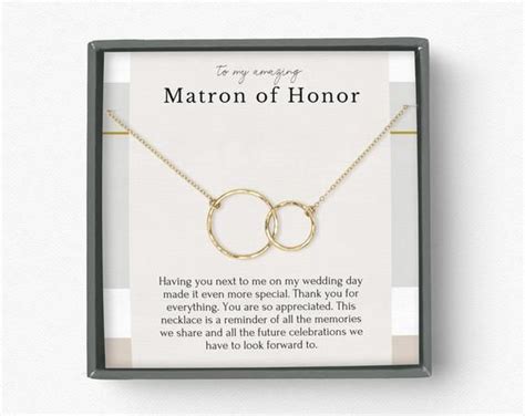 Matron Of Honor Necklace T Matron Of Honor Thank You Wedding Party