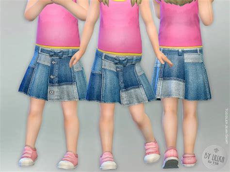 The Sims Resource Toddler Jeans Skirt By Lillka • Sims 4 Downloads
