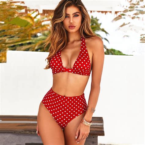 women′s polka dot spaghetti strap bralette bikini set two piece swimsuit china swimsuit and