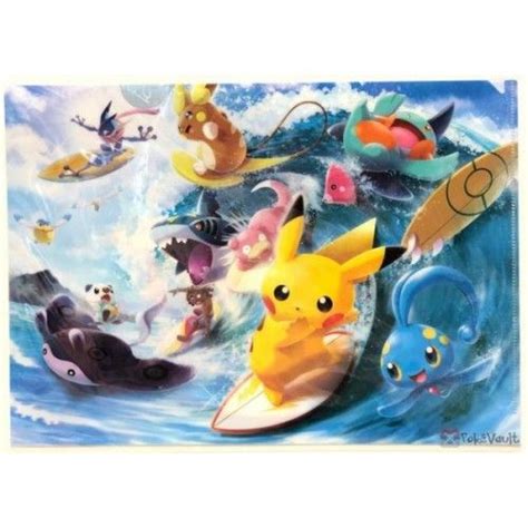 Pokemon Center 2019 Pokemon Surf Campaign Pikachu Sharpedo And Freinds A4 Size Clear File Folder