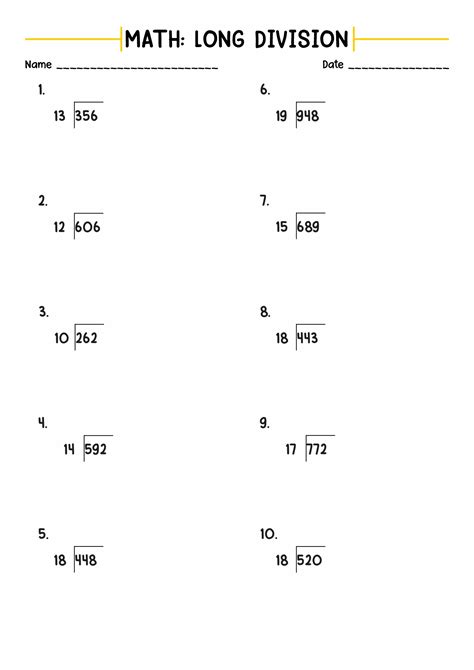 Printable Long Division Worksheets Customize And Print