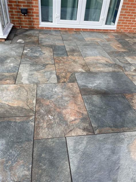Copper Slate Porcelain Paving Slabs Mixed Size Patio Pack 22m2 Buy