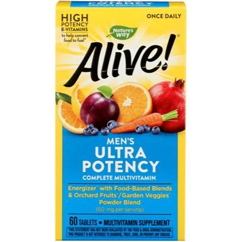 Natures Way Alive Mens Ultra Potency Complete Multivitamin 60 Tabs