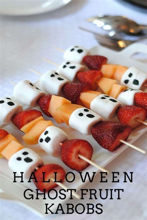 Halloween Ghost Kabobs Healthy Halloween Treats Halloween Fruit Halloween Food For Party