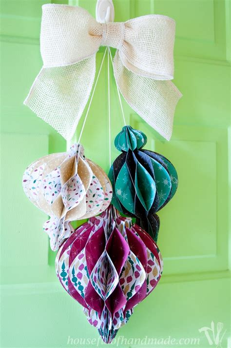 Dec 09, 2020 · soft ornaments are a must for any pet owners or parents because, well, they don't shatter when dropped. DIY Giant Paper Ornament Christmas Wreath - a Houseful of ...