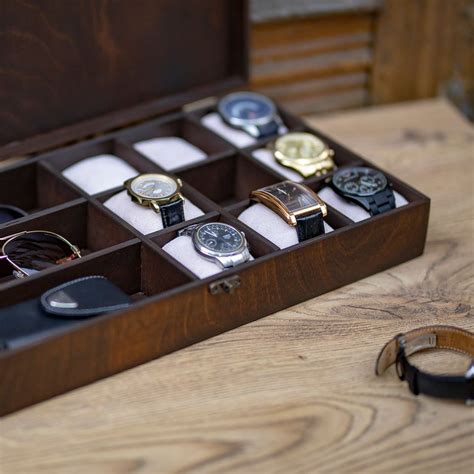mens jewelry box hetch ds7 engraved wooden watch box for men etsy