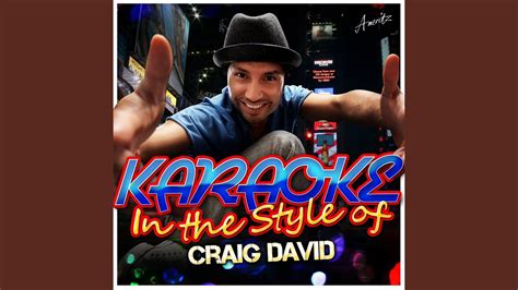 Walking Away In The Style Of Craig David Karaoke Version Youtube