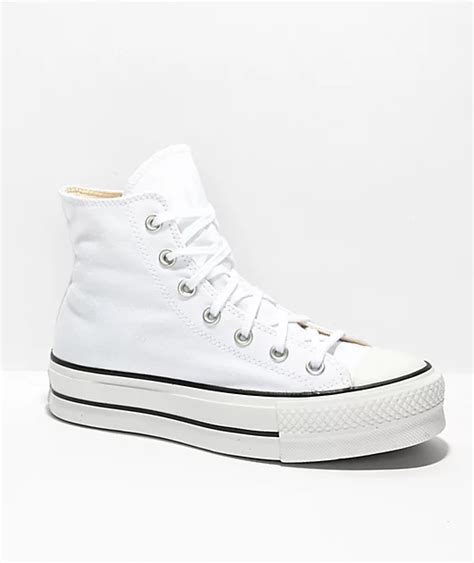Converse Chuck Taylor All Star Lift White And Black High Top Platform Shoes