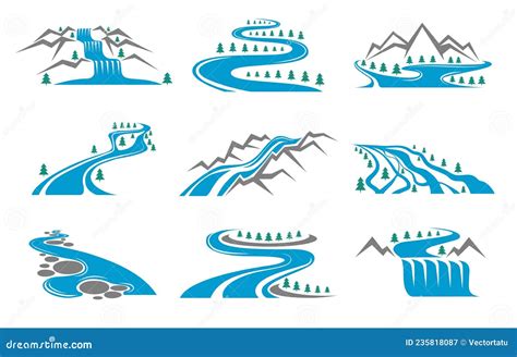 River Shape Icons Stock Vector Illustration Of Forest 235818087