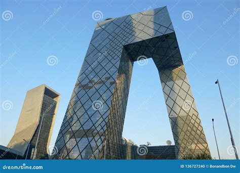 The Cctv Tower Of Beijing China Cctv Headquarters During Blue Day In