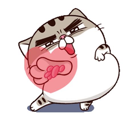 Fat Cat Cartoon Sending Heart 