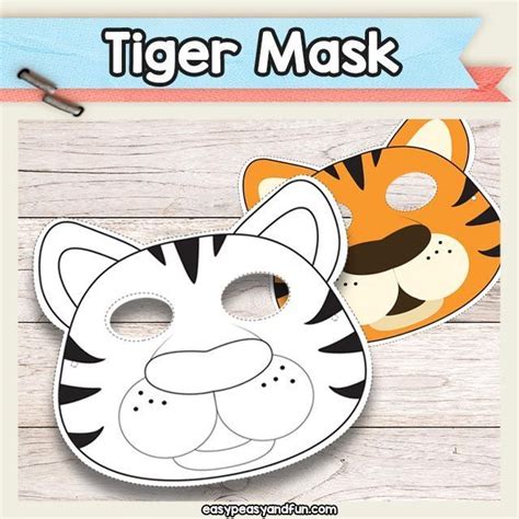 A Paper Mask With A Tiger Face On It