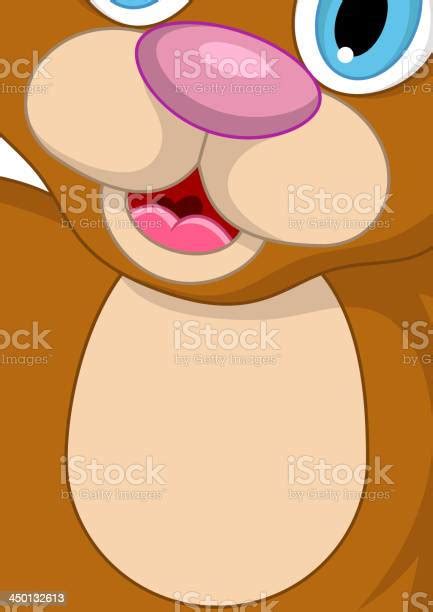 Cute Little Brown Bear Cartoon Waving Stock Illustration Download